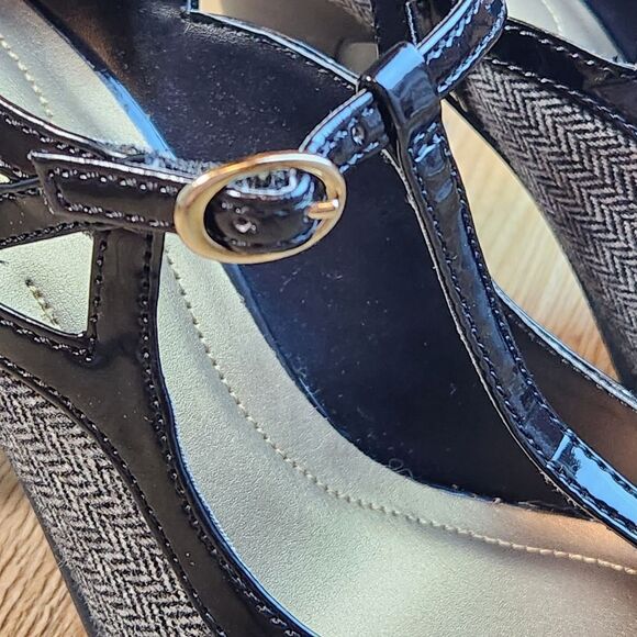 🩵DexFlex Comfort Herringbone T-Strap Heels Size 8.5 - Picture 8 of 13